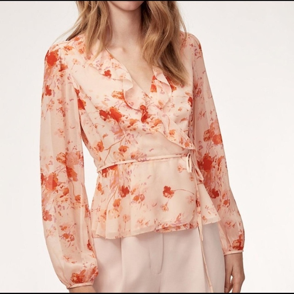 Aritzia Wilfred Nadine Floral Blouse XXS — 100% Polyester